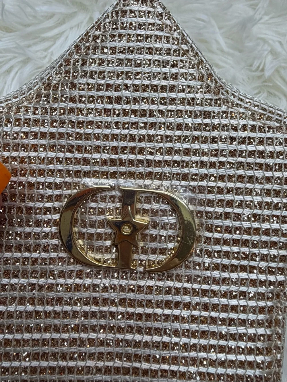 Dior Star-Shaped Cosmetic Pouch in Metallic Gold